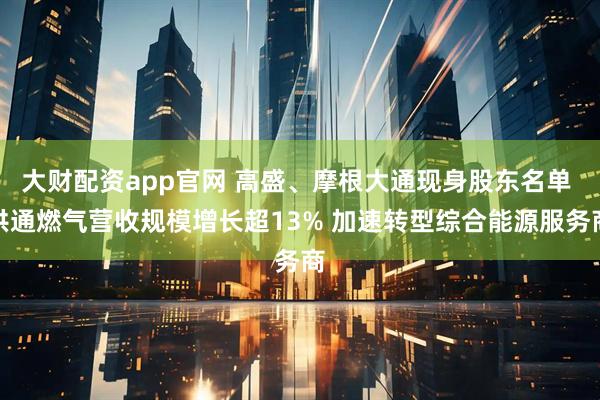 大财配资app官网 高盛、摩根大通现身股东名单 洪通燃气营收规模增长超13% 加速转型综合能源服务商